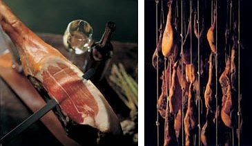 Jamon Serrano in a drying room